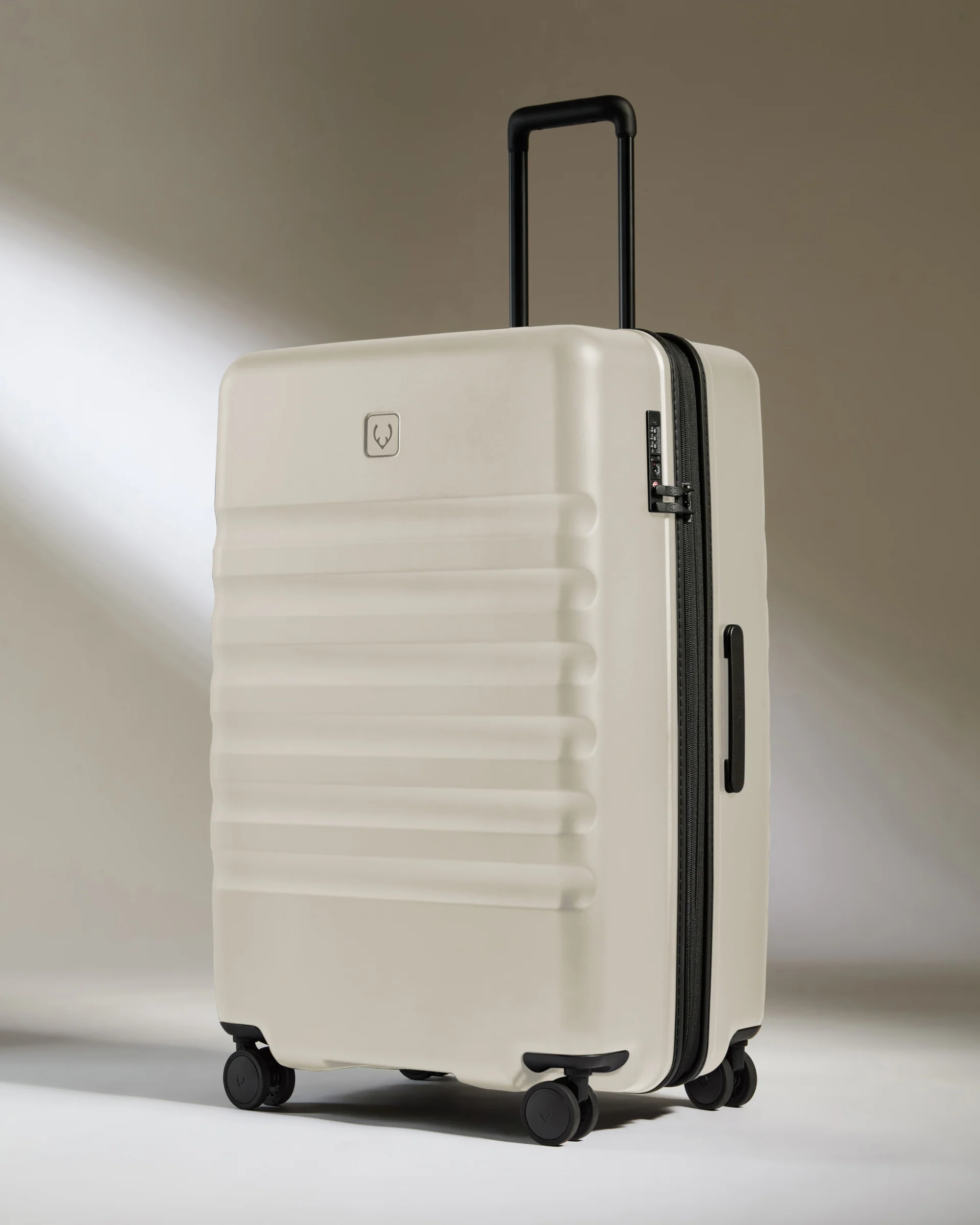 Large Cabin Suitcase Set in Taupe - Icon Stripe - Image 5