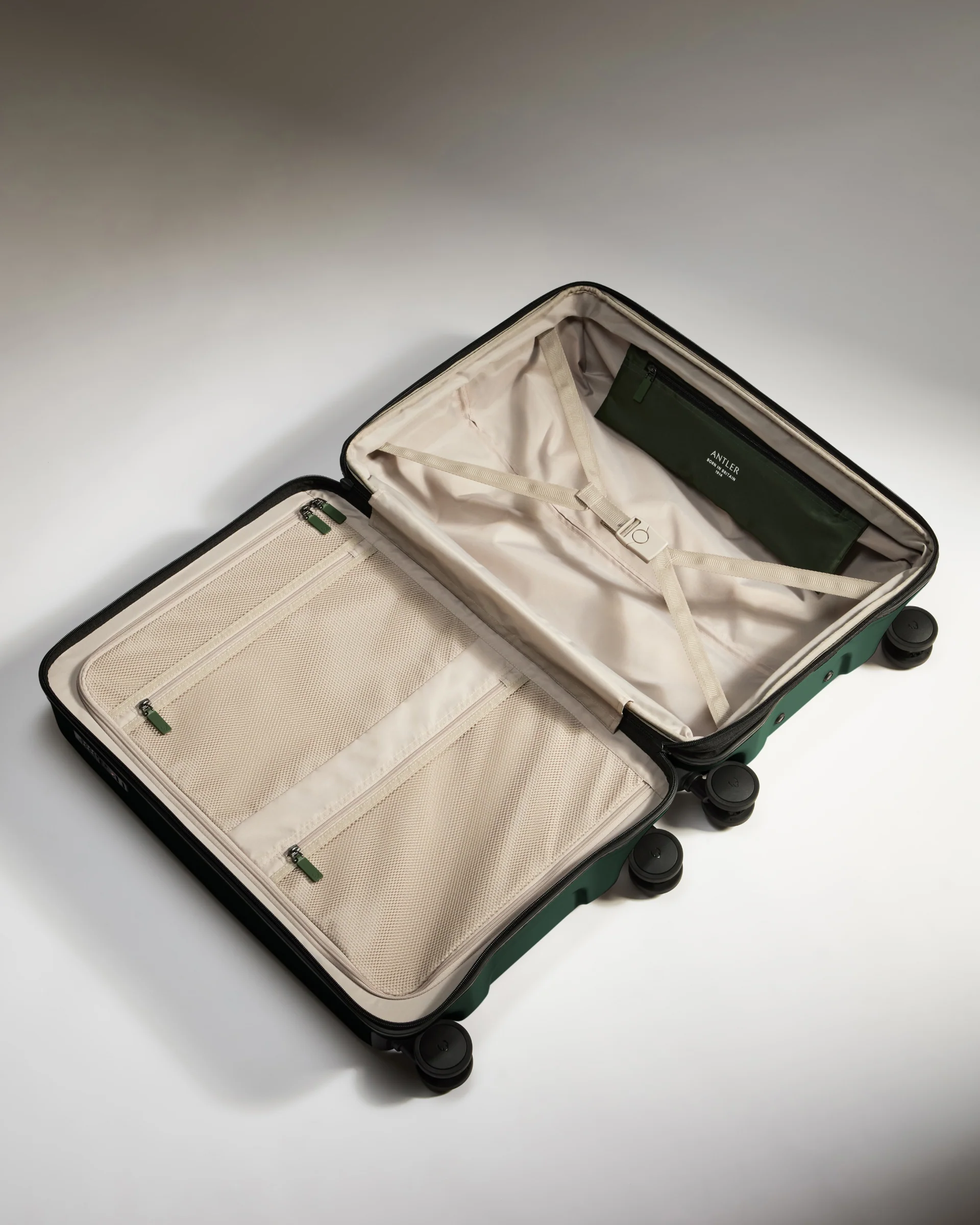 Expandable Cabin Suitcase Set  in Antler Green - Icon Stripe - Image 6