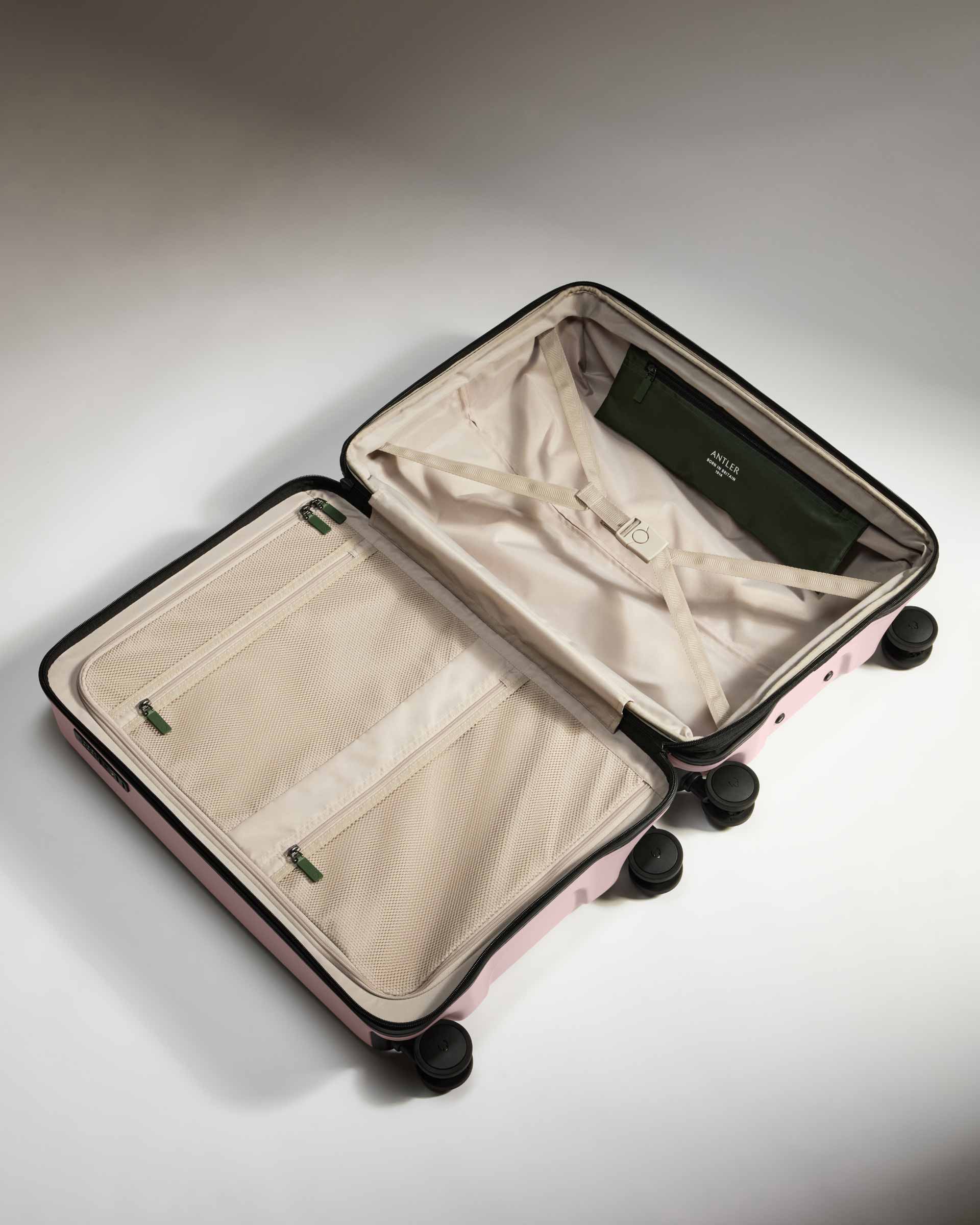 Expandable Cabin Suitcase Set in Moorland Pink - Icon Stripe - Image 6
